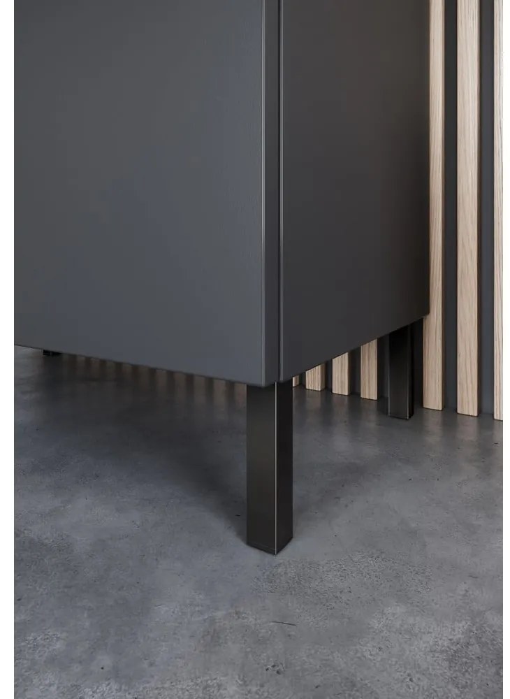 Антрацитен висок тесен шкаф за баня 30x120 cm Arcena – Germania