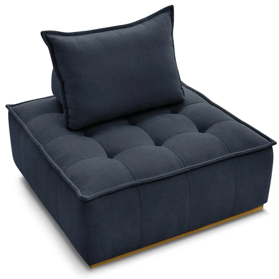 Тъмносиньо шенилово кресло Elisa – Bobochic Paris