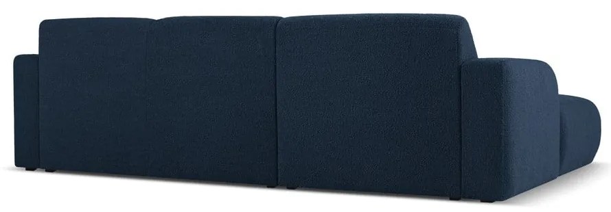 Тъмносин ъглов диван от плат букле (ляв ъгъл) Molino - Micadoni Home