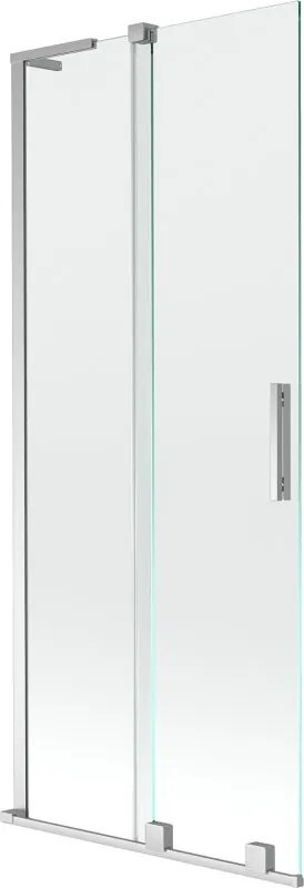 Mexen Velar L двукрилен плъзгащ се параван за вана 85 x 150 cm, прозрачен, хром - 896-085-003-01-01