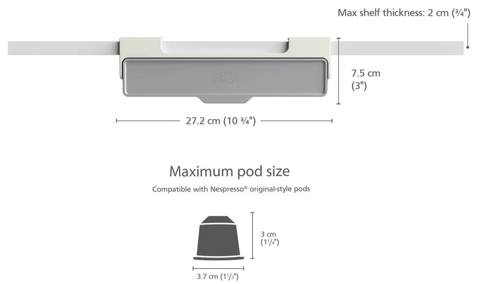 Сива стойка за капсули CupboardStore - Joseph Joseph
