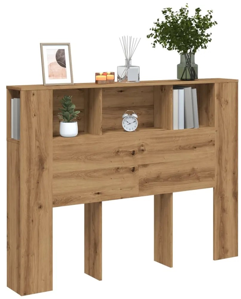 856881 vidaXL Шкаф за табла, дъб, 140x18,5x102,5 см, инженерно дърво