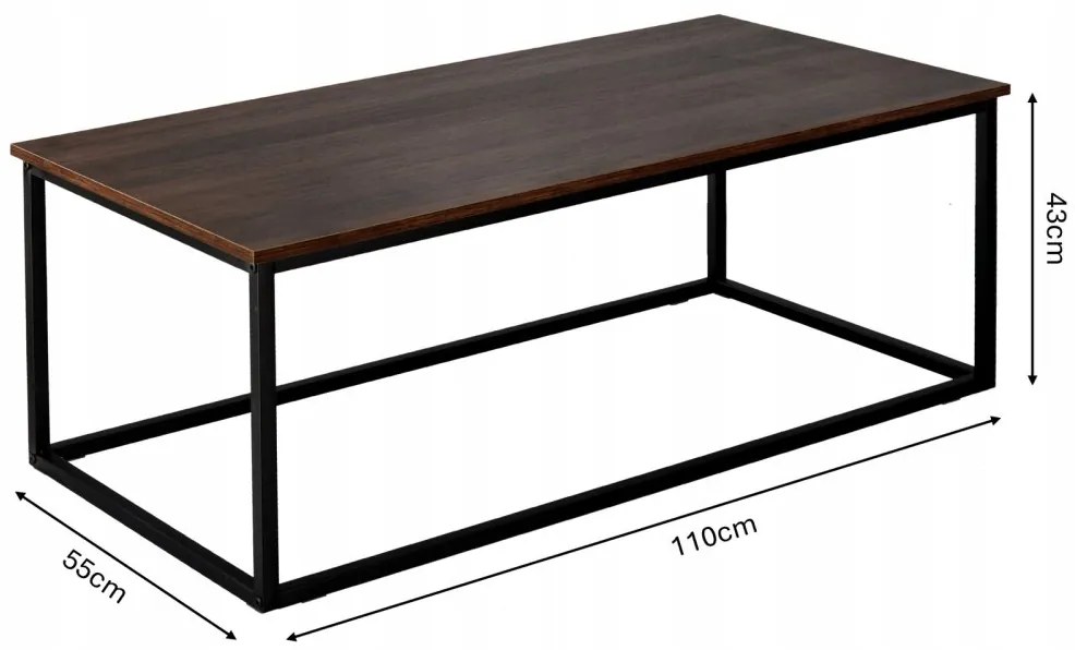 Модерна масичка за кафе, изработена от MDF и метал 100 x 55 cm