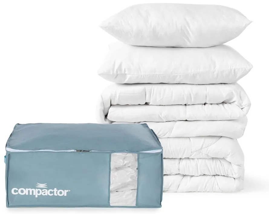 Вакуумна пластмасова кутия за съхранение на дрехи 65x45x27 cm Blue Edition – Compactor