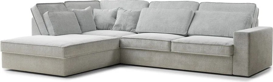 Светлосив шенилов ъглов диван (ляв ъгъл/L форма) Kirou – Maison de Rêve