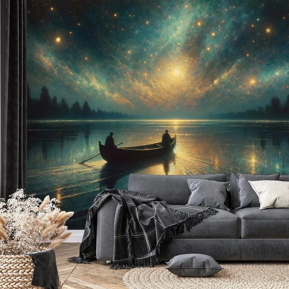 Тапет – Нощно езеро под звездно небе
