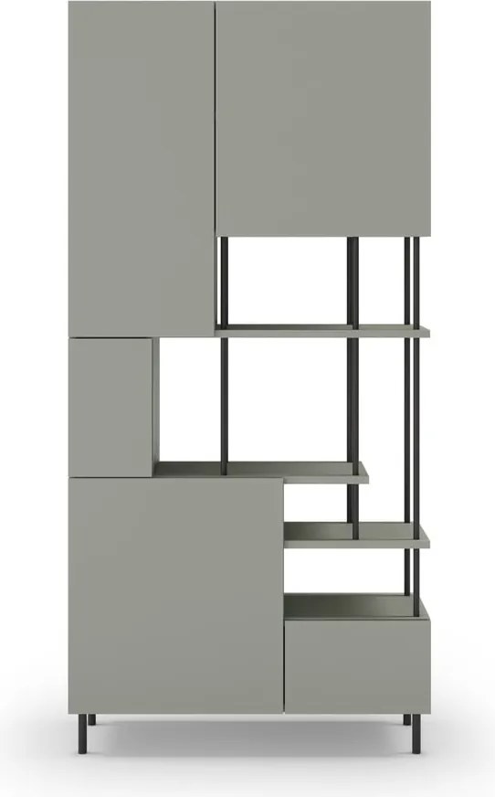 Зелено-сива библиотека 84x175 cm Perla – Marckeric