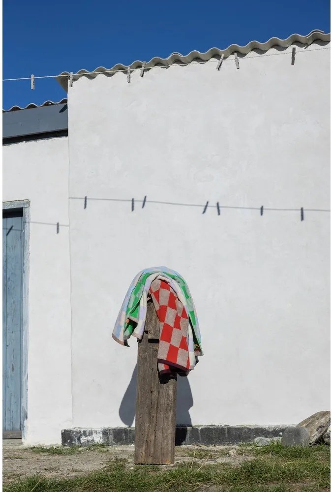 Оранжева/бежова кърпа от органичен памук от тери 50x90 cm Retro – Mette Ditmer Denmark