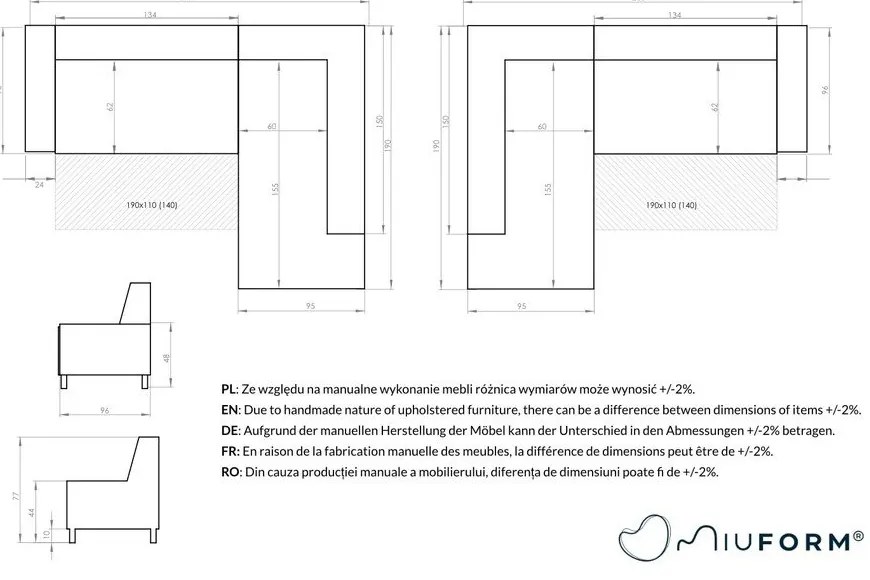 Бежов ъглов разтегателен диван ляв ъгъл, Dazzling Daisy - Miuform