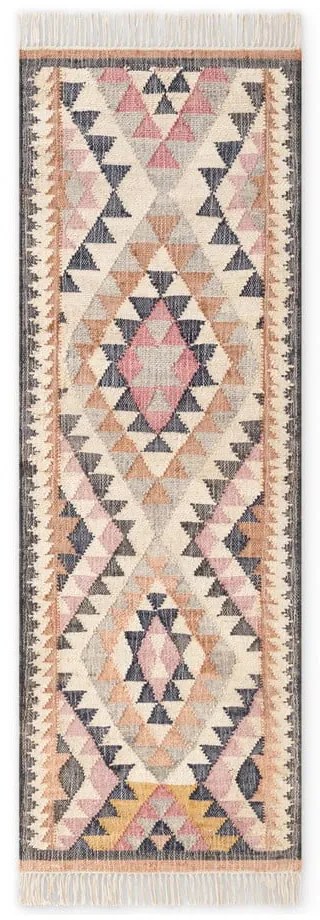 Сива ръчно изработена ютена пътека 80x200 cm Roya Parsa – Elle Decoration