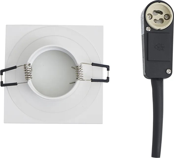 Комплект от 6 модерни вградени прожектора бели квадратни IP44 - Qure