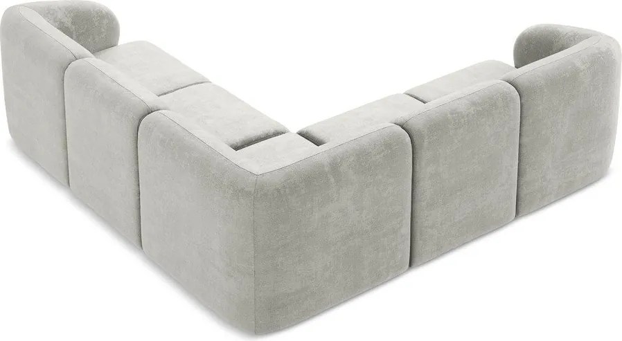 Светлосив шенилов ъглов диван Lani – Makamii