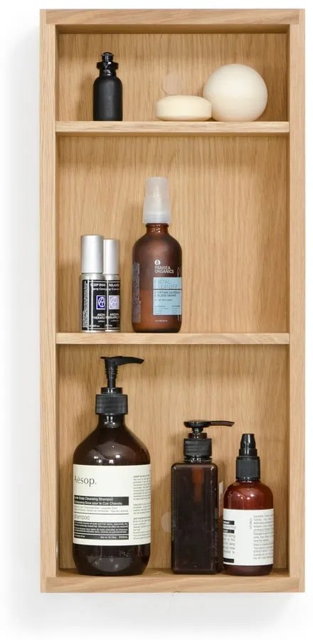 Стенен рафт за баня от дъбова дървесина Slimline - Wireworks