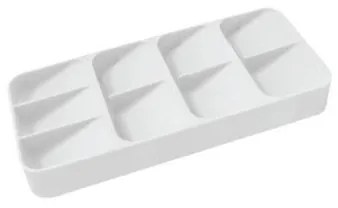 Horecano - Пластмасов органайзер за прибори с 9 разделения 39x16,6xh5см бял HOME-(50804-W)