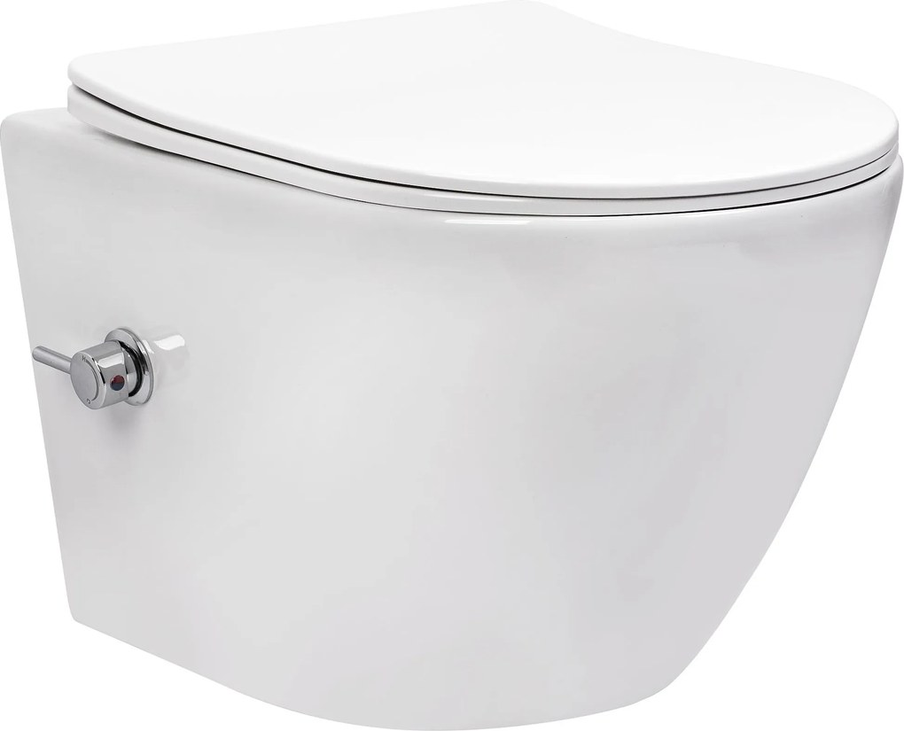 тоалетна чиния REA Carlo Lux Rimless с функция биде