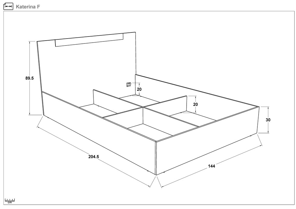 Спалня за матрак 140/200 Катерина