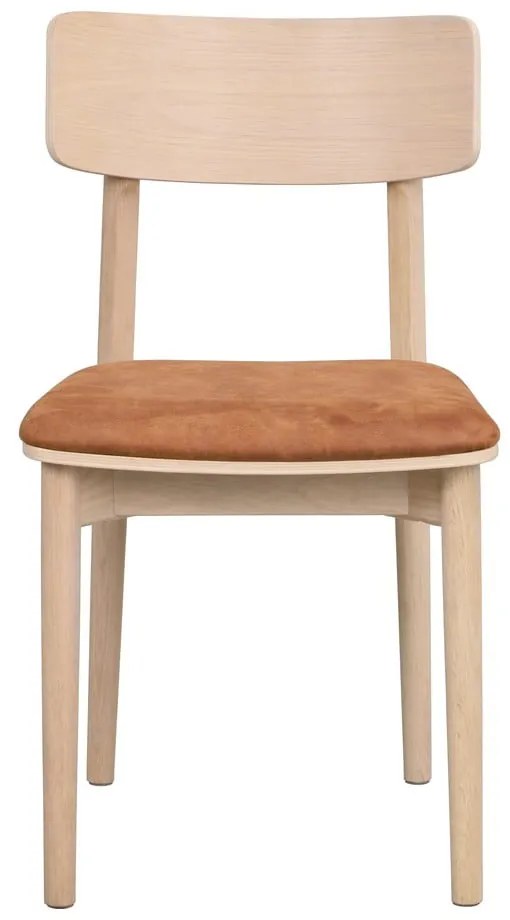 Кафяв коняк/естествени трапезни столове в комплект от 2 бр. от имитация на кожа Wolcott – Rowico