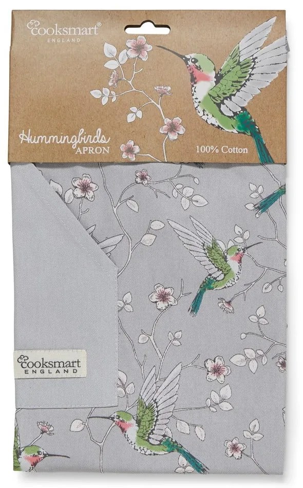 Сива памучна престилка Hummingbirds - Cooksmart ®