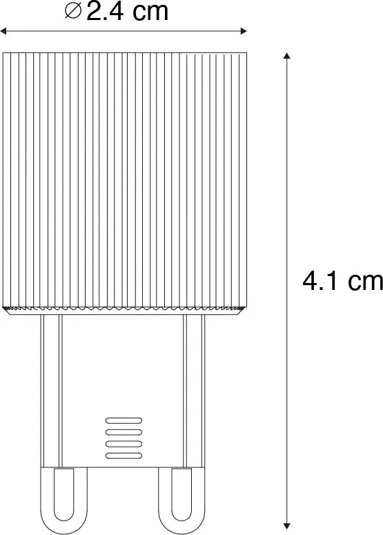 Комплект от 2 димируеми LED крушки G9 24mm 3W 300lm 2700K