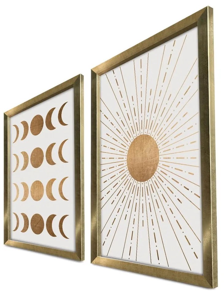 Картини в комплект 2 бр. 38x53 cm Moon & Sun – Wallity