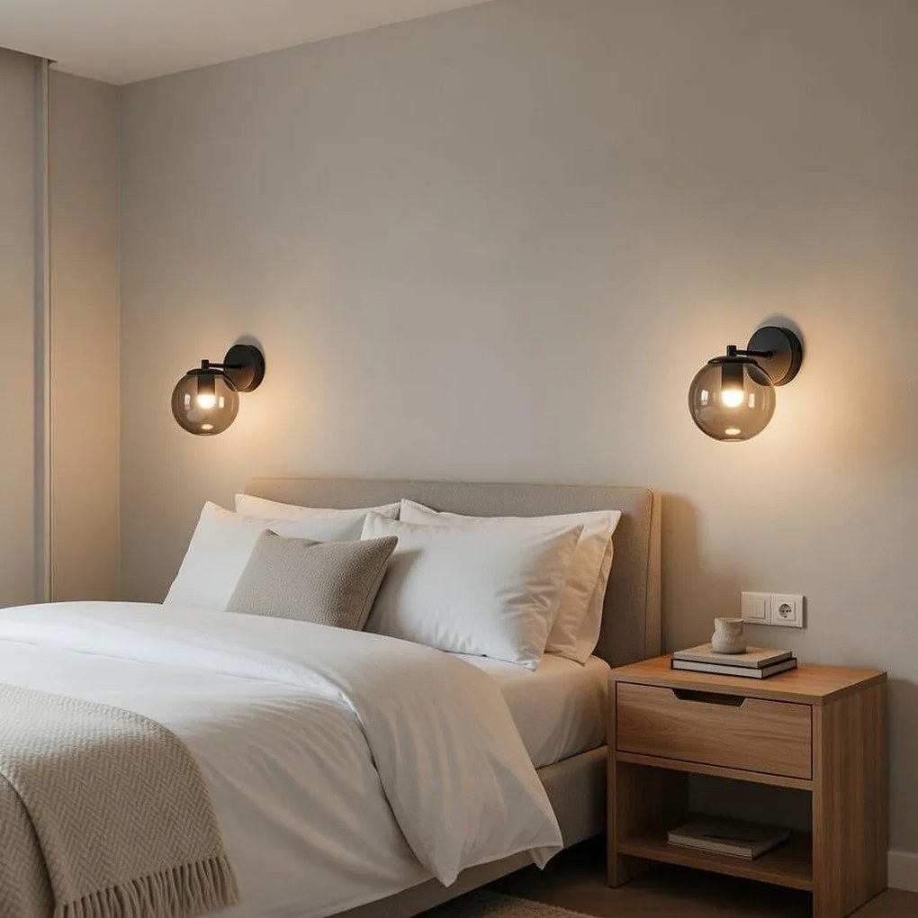 Аплик ГАРДА, черен/сив, 1xE27