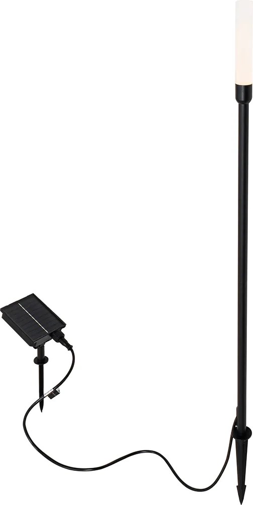 Външна подова лампа черна с акумулаторен LED и соларен панел - Barry