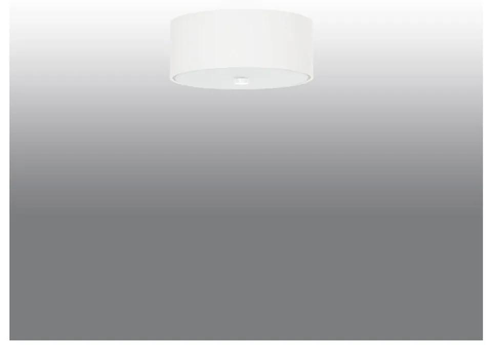 Бяло осветително тяло за таван с текстилен абажур ø 30 cm Herra – Nice Lamps