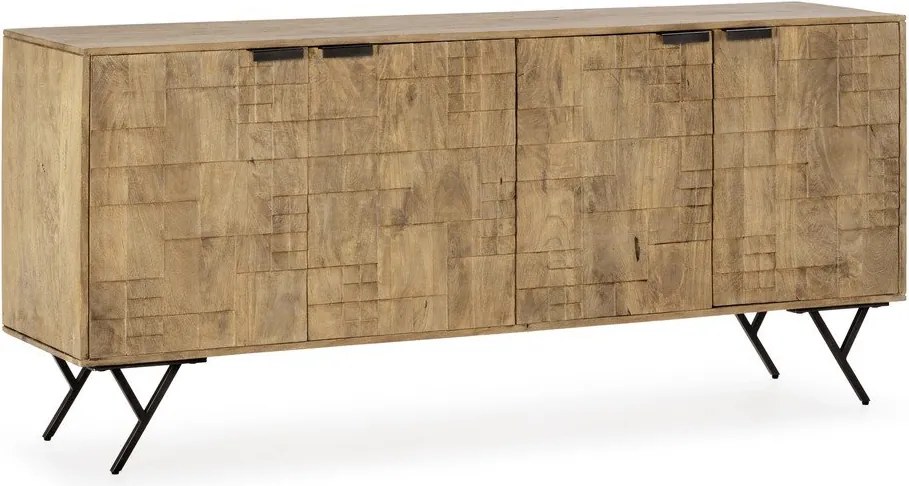 Скрин от масивно манго в естествен цвят 175x78x40 cm Priya – MOME