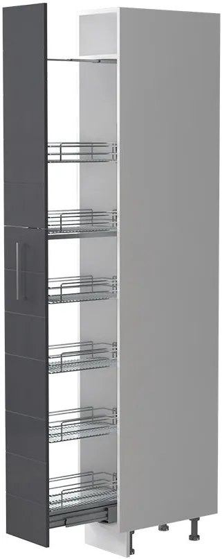 Висок подов шкаф Hudson K23-30-1KZ-White - Gray