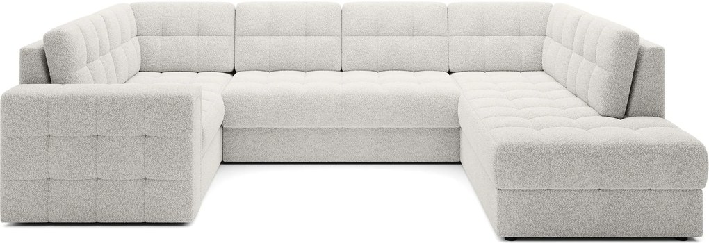 Ъглов диван Bale U-Светлосив-Десен