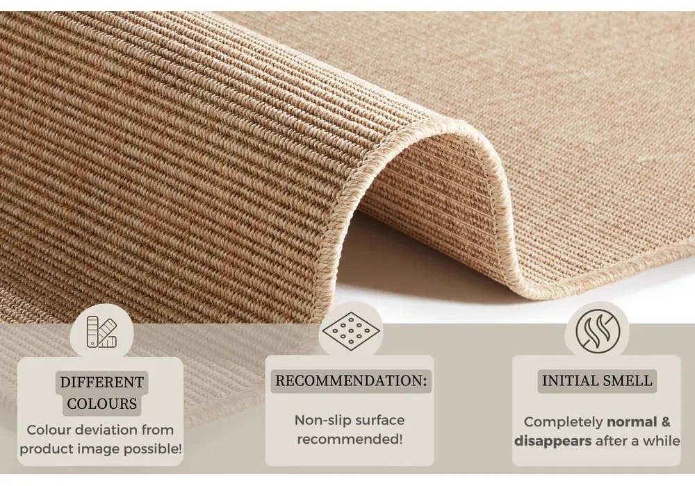 Бежова пътека за открито и закрито 80x450 cm Nature – Hanse Home