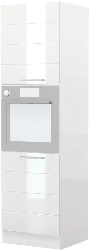 Висок подов шкаф за фурна Hudson K21-60-2KR-White - White glossy