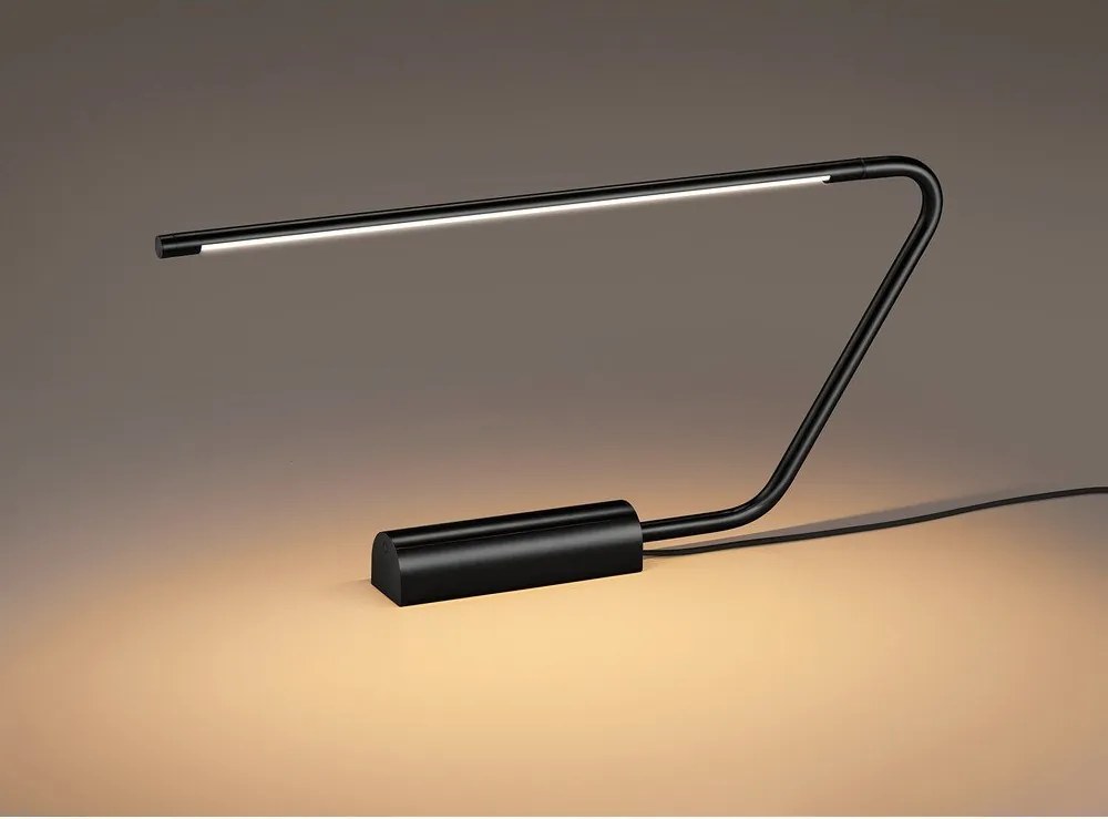 Черна LED настолна лампа (височина 33 cm) Olea – Trio Select