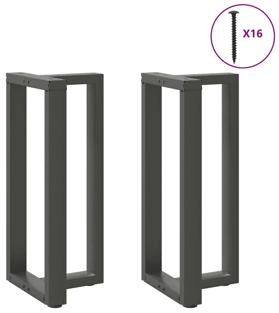 4013074 vidaXL Крака за бар маса, Т-образни, 2 бр., антрацит, 40x35x(90-91) см, стомана
