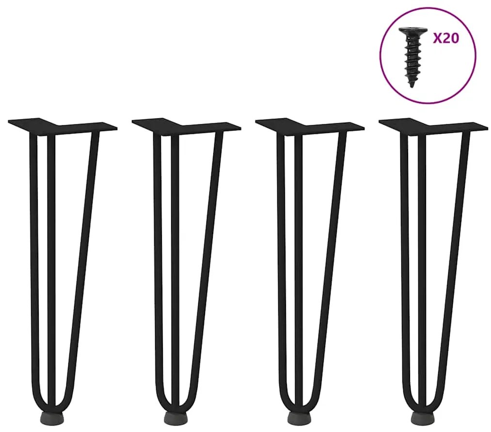 4012440 vidaXL Крака за маса за коса 4 бр черни 42 см масивна стомана