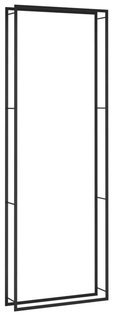 350312 vidaXL Стойка за дърва за огрев, черен мат, 110x28x312 см, стомана