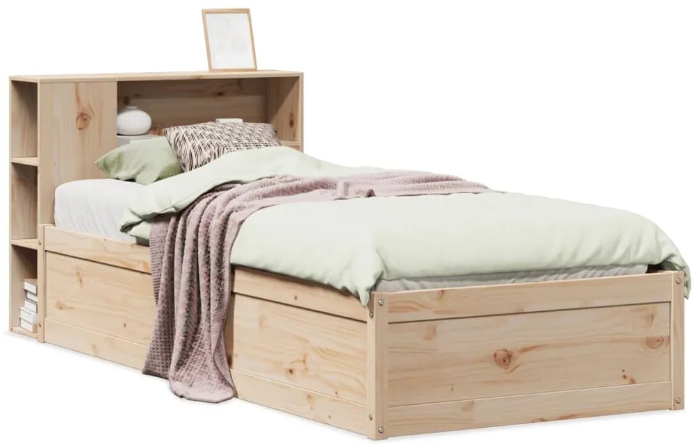 3323440 vidaXL Рамка за легло без матрак, 75x190 см, масивна чамова дървесина