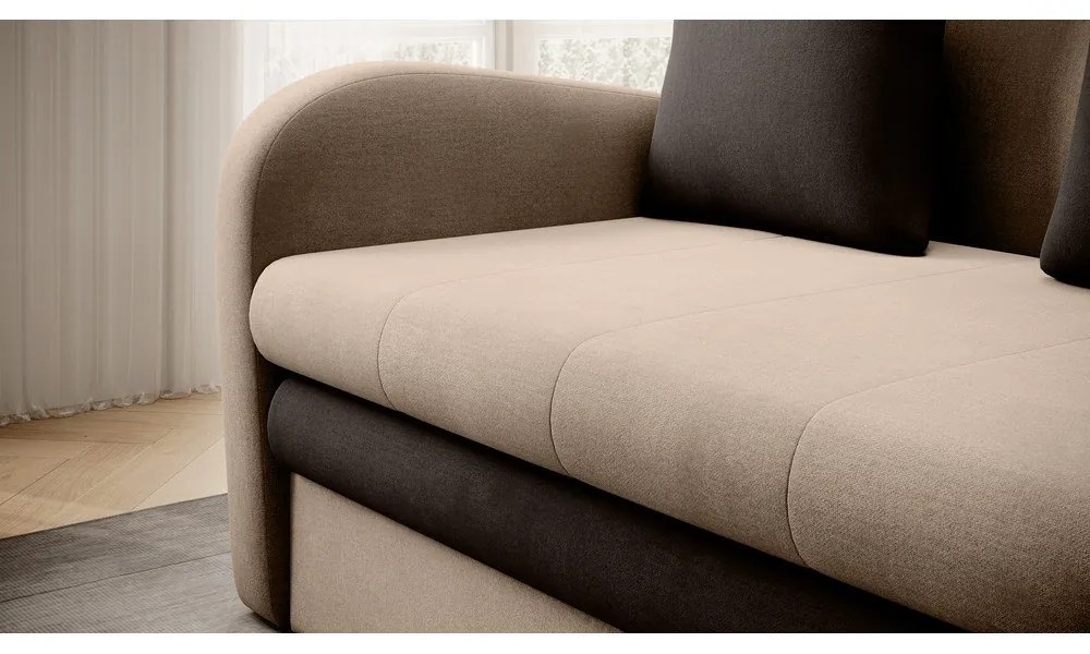 Светлокафяв кадифен разтегателен диван 130 cm Ario – ELTAP