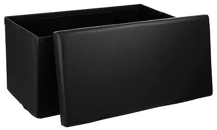 Пейка със съхранение atmosphera Pouffe , MDF, Сгъваем - Черен