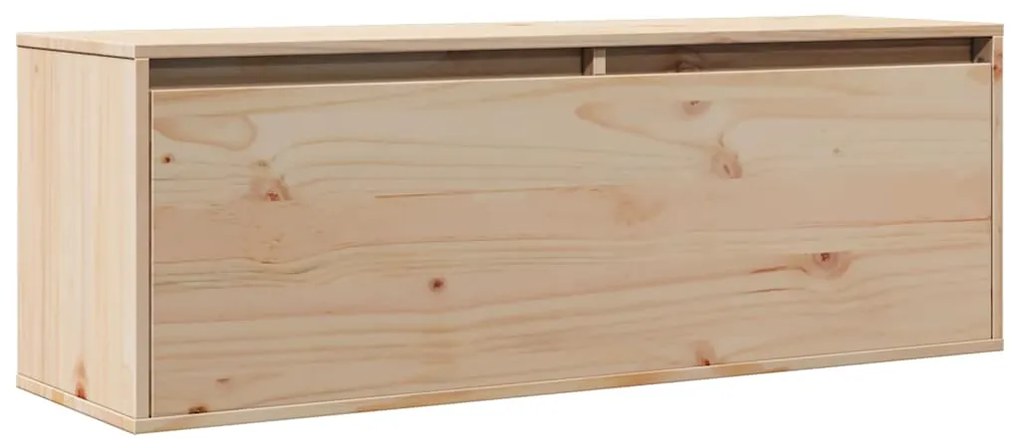 813465 vidaXL Стенен шкаф, 100x30x35 см, борово дърво масив