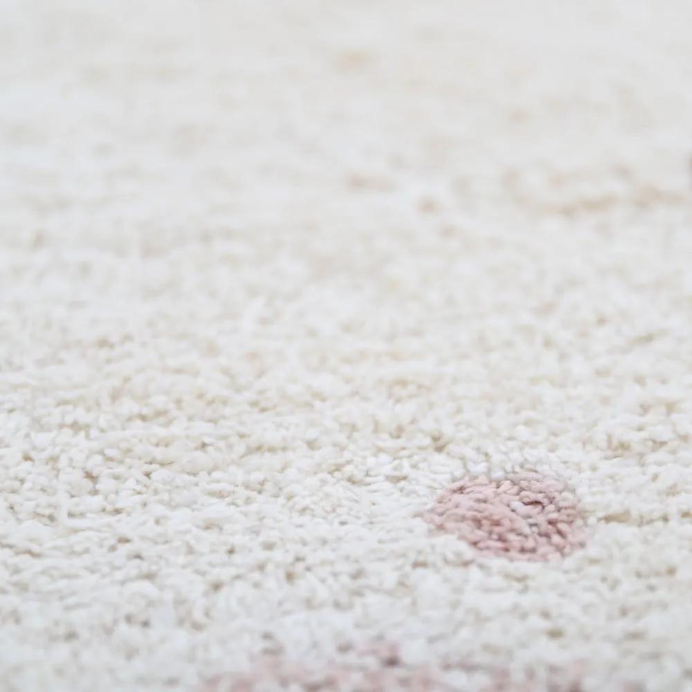Розов и кремав ръчно изработен памучен килим, ø 110 cm Mallen - Nattiot