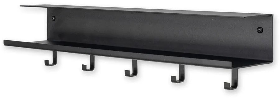 Черна метална стенна закачалка с рафт 50 cm Easy – Spinder Design