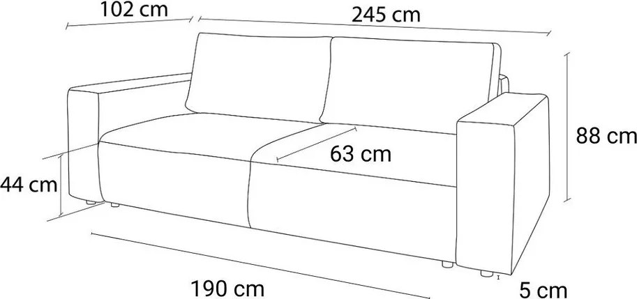Тъмносив диван от велур 245 cm Nihad - Bobochic Paris