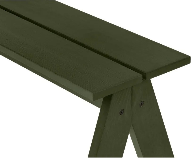 Зелена градинска пейка от масивно дърво Navo – noo.ma