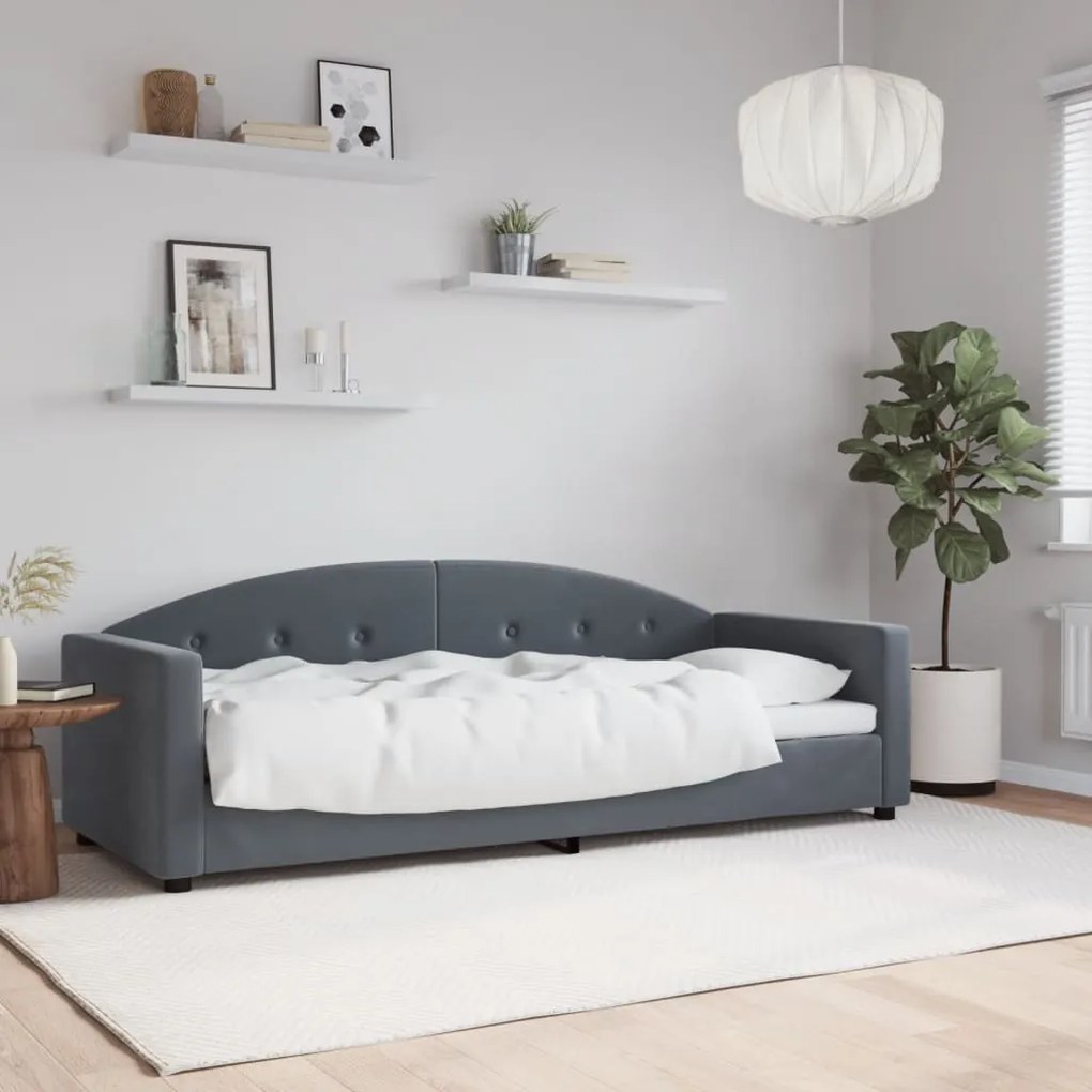 354130 vidaXL Кушетка, тъмносива, 80x200 см, кадифе