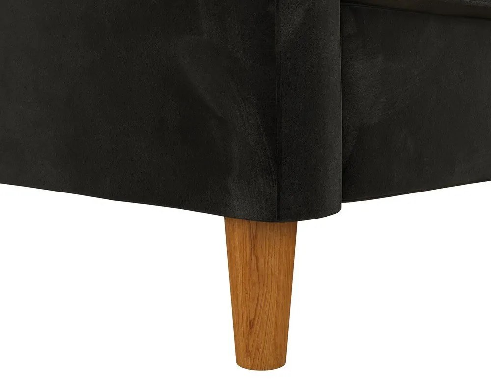 Черен разтегателен диван с кадифена повърхност и място за съхранение Celine - Støraa