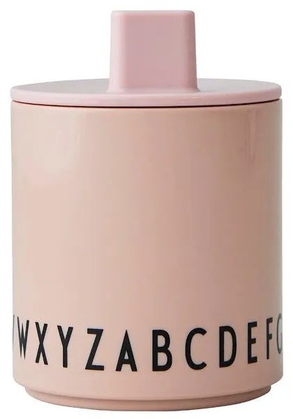 Розова бебешка чаша Eat & Learn - Design Letters