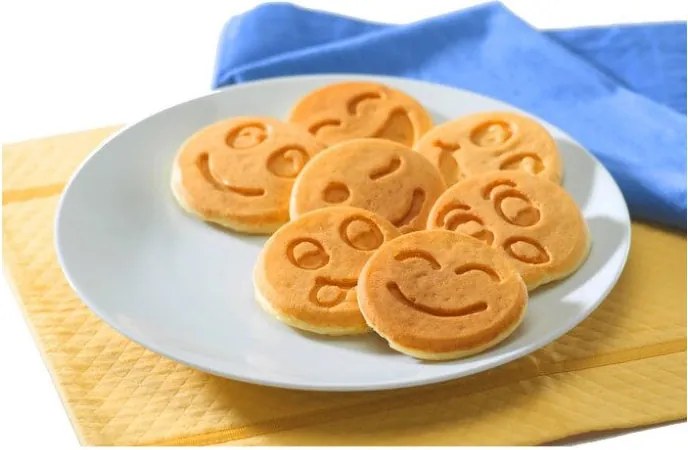 Тиган за палачинки с личица ZILNER ZL 2410, 26 см, 7 различни форми, Мраморно покритие, Черен