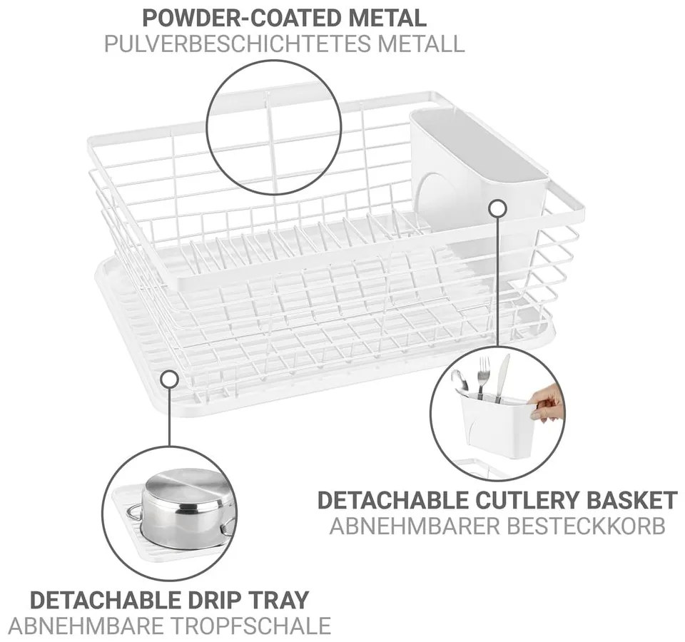 Бяла метална тавичка за оттичане 36x30 cm Drip – Wenko
