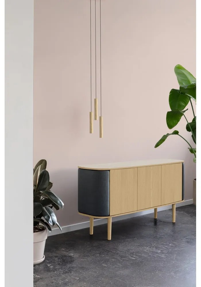 Нисък скрин с дъбов декор в бежово-натурален цвят 150x75 cm Treasures - UMAGE